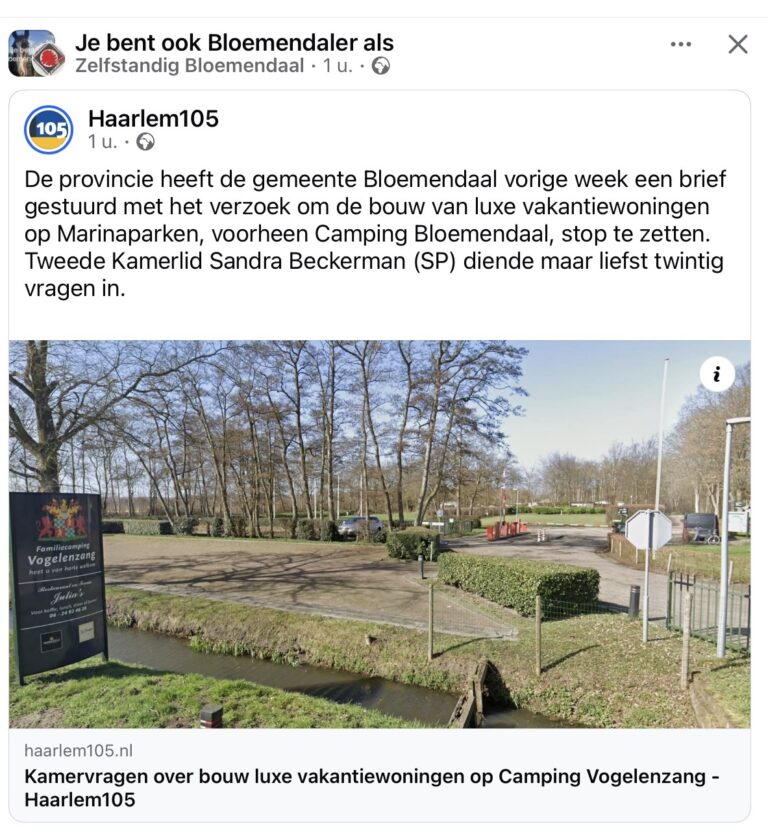 kamervragen camping vogelenzang